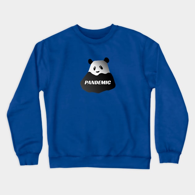 Pandemic Panda (royal blue) Crewneck Sweatshirt by Davey's Designs